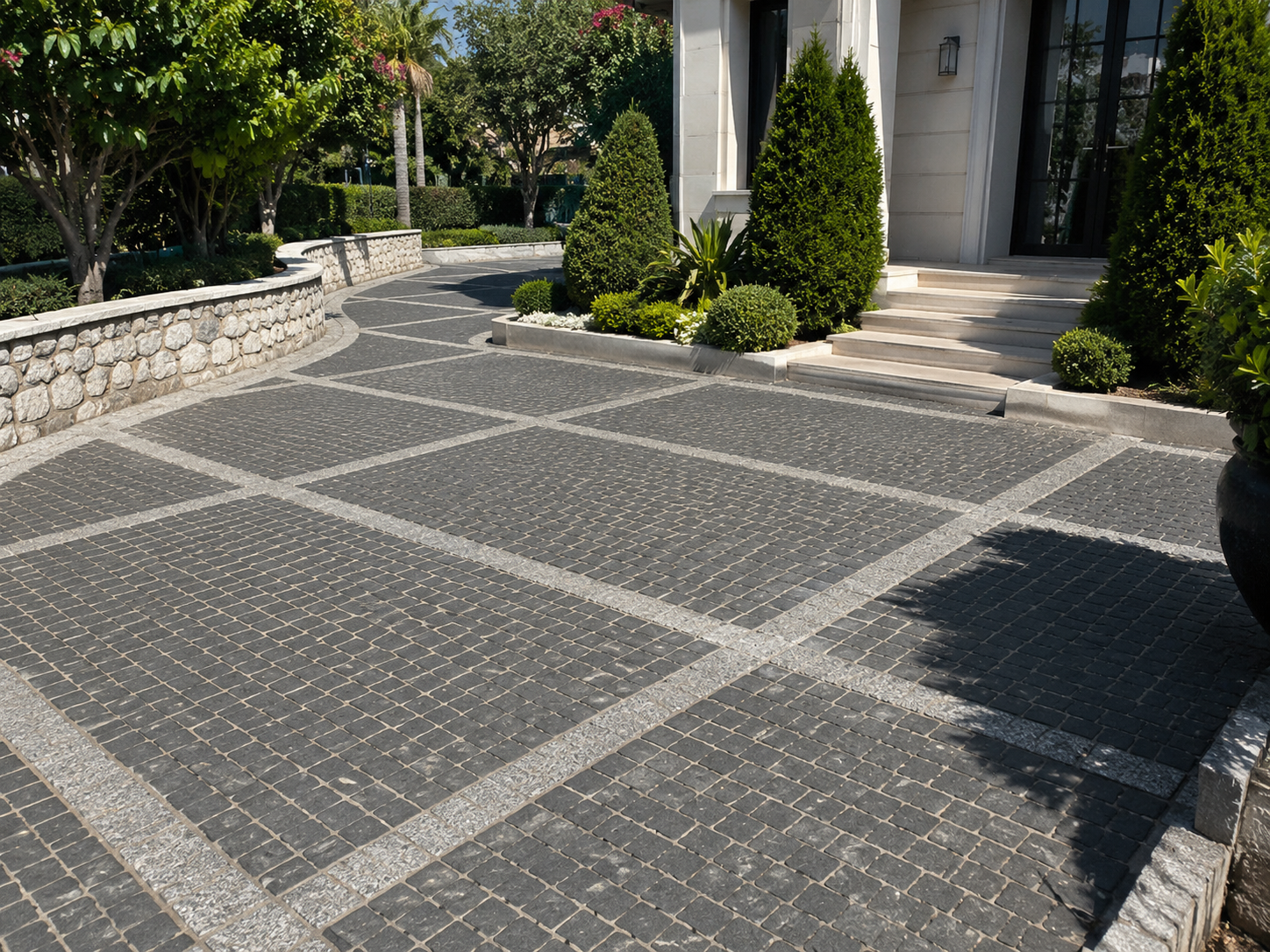 Luxury Villa & Resort Courtyard Application with Basalt Paving